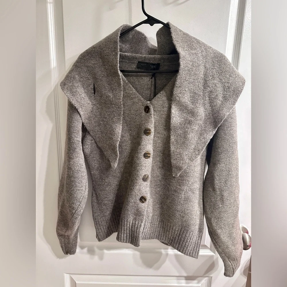 ZARA SCARF KNIT CARDIGAN - Picture 10 of 12